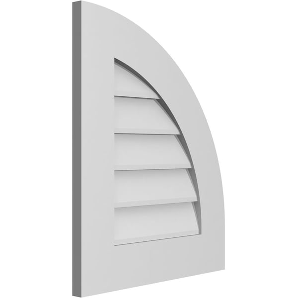 Quarter Round Top Right Surface Mount PVC Gable Vent W/ 3-1/2W X 1P Standard Frame, 18W X 22H